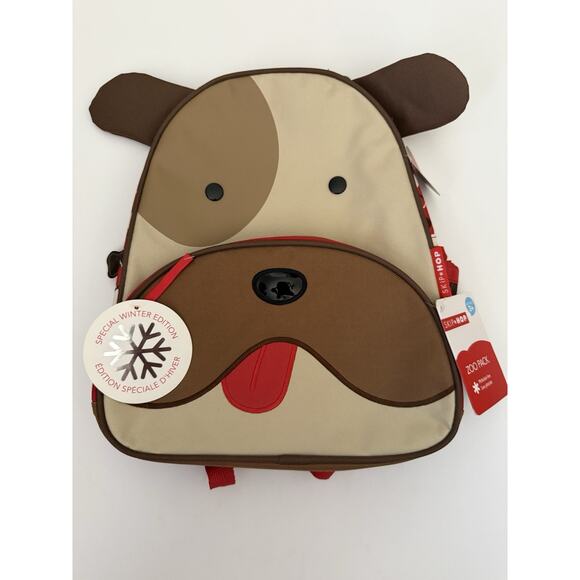 Skip Hop Zoo Pack Bronx Bulldog Plaid Special Winter Edition Backpack - Picture 3 of 8